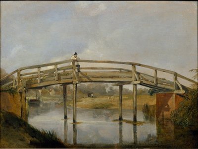 Krajobraz z rzeką i mostem, ok. 1830 autorstwa Unbekannt
