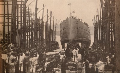 Uruchomienie H.M.S. Lew w sierpniu 1910, c1910, 1935 autorstwa Unbekannt