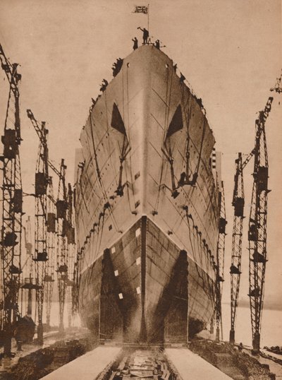 Wodowanie liniowca oceanicznego Cunard „Queen Mary”, 1934 1935. autorstwa Unbekannt