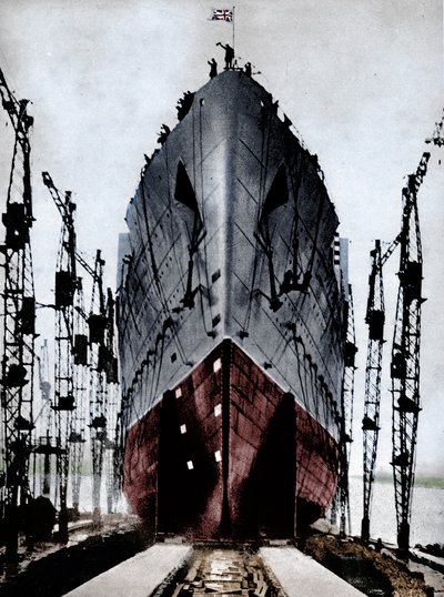 Wodowanie liniowca oceanicznego Cunard „Queen Mary”, 1934 1935. autorstwa Unbekannt