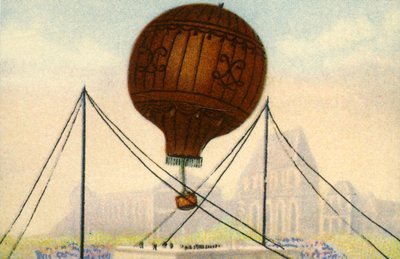 Wystrzelenie balonu Montgolfier Brothers, czerwiec 1783, 1932. autorstwa Unbekannt
