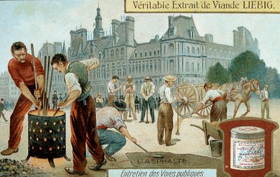 Układanie nawierzchni asfaltowej na ulicy Paryskiej, ok. 1900 autorstwa Unbekannt