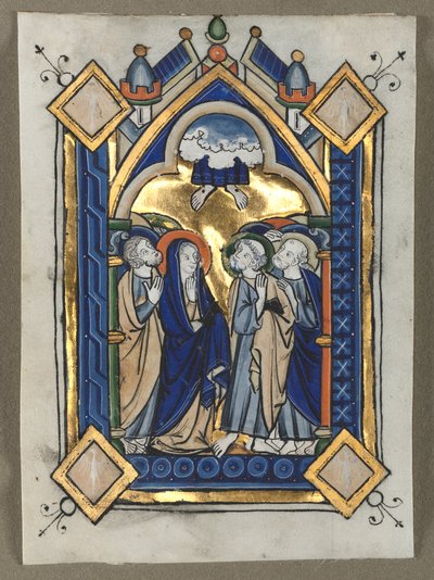 Liść wycięty z psałterza: Wniebowstąpienie, c. 1260. autorstwa Unbekannt