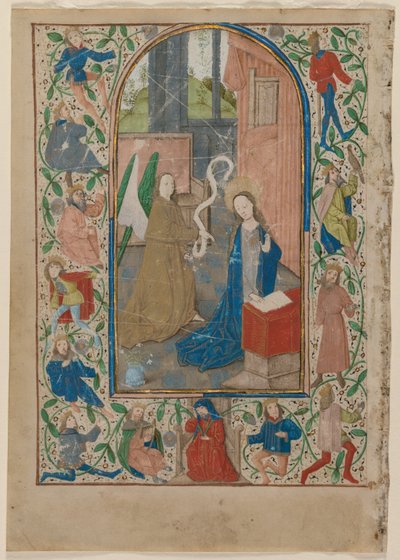 Kartka z Księgi Godzin: Zwiastowanie prosto, 1470s. autorstwa Unbekannt
