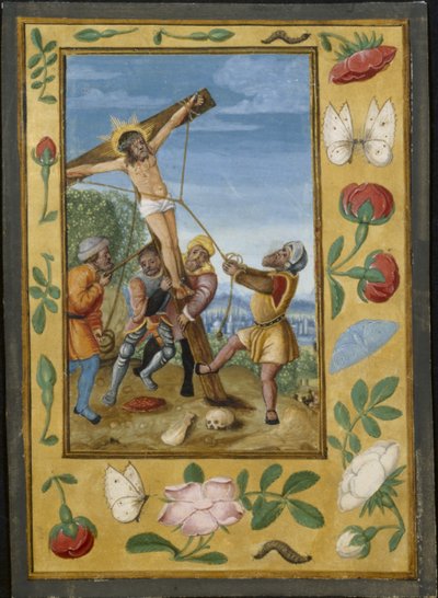 Kartka z Księgi Godzin: Podwyższenie Krzyża, c. 1510-1520. autorstwa Unbekannt