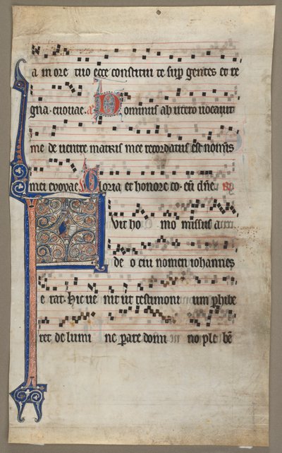 Kartka z księgi chóralnej: Zwiastowanie Zachariaszowi, c1265. autorstwa Unbekannt