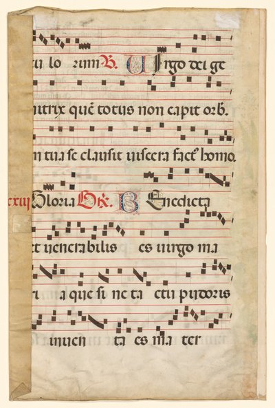 Kartka z Graduału z muzyką wers. 1420-1450. autorstwa Unbekannt