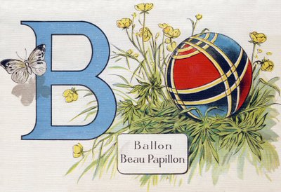 Litera B: Balon i piękny motyl. Grawerowanie w "ABC L