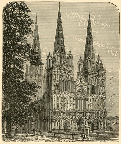 Katedra w Lichfield - Front Zachodni, 1898. autorstwa Unbekannt