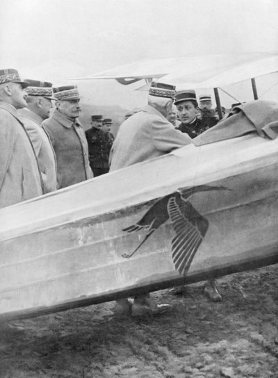 Porucznik Georges Guynemer na spotkaniu z francuskimi generałami, 19 lutego 1917 r. autorstwa Unbekannt