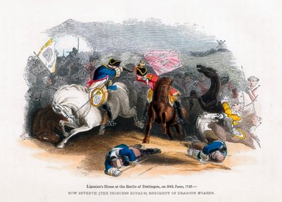 Koń Ligoniers w bitwie pod Dettingen, 20 czerwca 1743 autorstwa Unbekannt