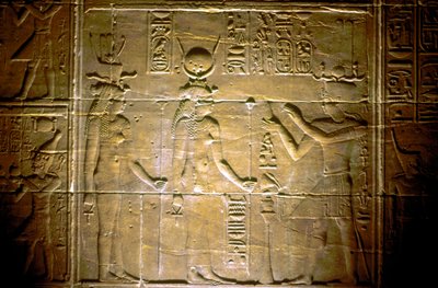 Relief wapienny w świątyni Philae, starożytny Egipt autorstwa Unbekannt