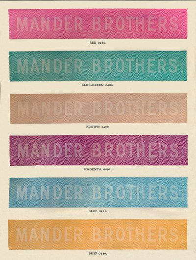 Praktyka linotypu - reklama Mander Brothers, 1910 autorstwa Unbekannt