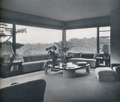 Salon w domu pani Patricii Detrings w Bel Air, Kalifornia, ok. 1945 r. autorstwa Unbekannt
