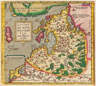 Mapa Inflant, Nova Opis Inflant, 1573-1578 autorstwa Unbekannt