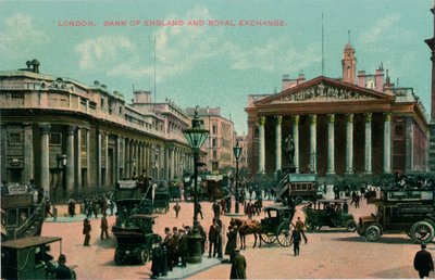 Londyn, Bank Anglii i Royal Exchange, c1910 autorstwa Unbekannt