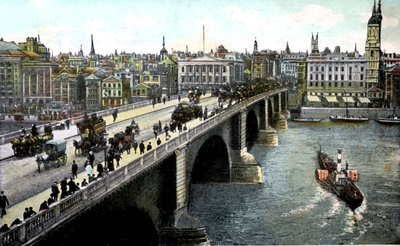 London Bridge po poszerzeniu 1904, Londyn, XX wiek autorstwa Unbekannt