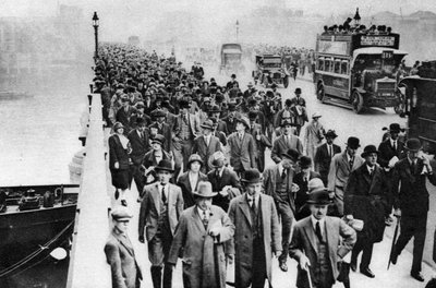 Godziny szczytu London Bridge, Londyn, 1926-1927 autorstwa Unbekannt