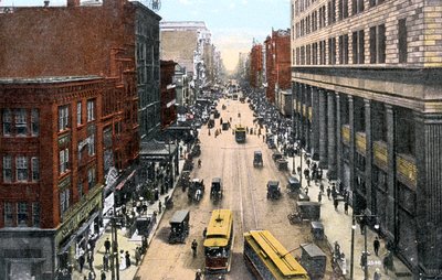 Patrząc na wschód wzdłuż Market Street z ratusza, Filadelfia, Pensylwania, USA, ok. 1900 autorstwa Unbekannt