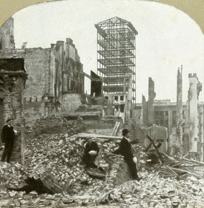 Patrząc na południe, róg Sutter i Stockton, 1906. autorstwa Unbekannt