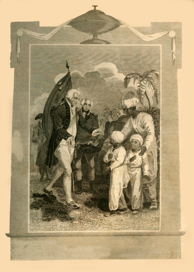 Lord Cornwallis odbiera Synów Tippoo Saiba, ok. 1780 r., 1816 r. autorstwa Unbekannt