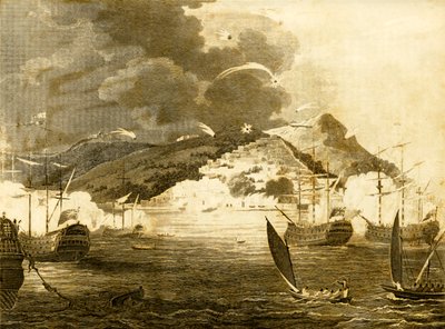 Flota Lorda Exmouth bombarduje miasto Algier, 1816. autorstwa Unbekannt