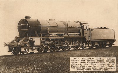 Lord Nelson, Southern Railway, ok. 1930. autorstwa Unbekannt