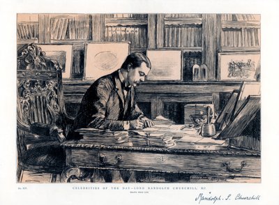 Lord Randolph Churchill 1849-1895, angielski mąż stanu, 1885 autorstwa Unbekannt