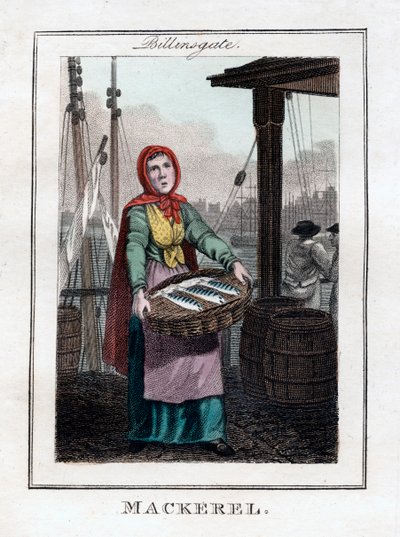 Makrela, Billingsgate, Londyn, 1805 autorstwa Unbekannt
