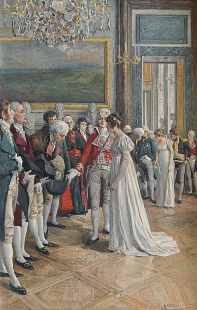 Madame Bonaparte przyjmuje ambasadorów w Tuileries, 1896 r autorstwa Unbekannt