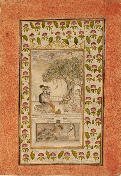 Maharana Sangram Singhi z wizytą u jogina, 1710-1715 autorstwa Unbekannt
