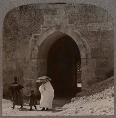 Kobiety mahometan wjeżdżają do Jerozolimy przez Bramę Heroda, ok. 1900 autorstwa Unbekannt