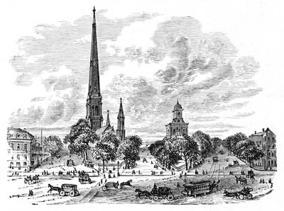 Main Street, Buffalo, naprzeciwko kościołów, 1883 autorstwa Unbekannt