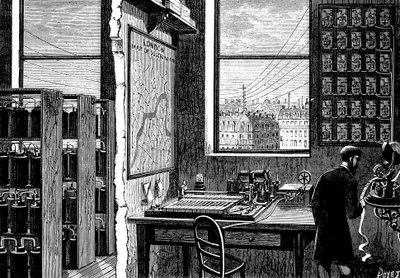 Stacja główna Exchange Telegraph Company, Londyn, 1882 r. autorstwa Unbekannt