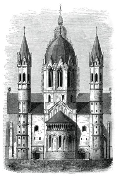 Katedra w Moguncji, Ren, Niemcy, XII i XIII wiek, 1870 autorstwa Unbekannt