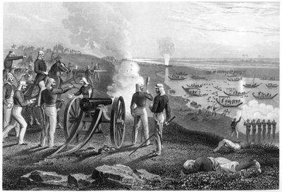Major Eyre kierujący buntownikami z Oude z Allahabadu, 1857, c1860 autorstwa Unbekannt