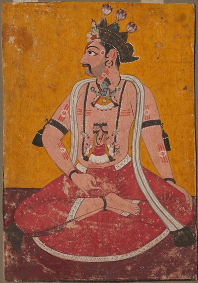 Man Dhata w pozycji jogina, c. 1690-1700. autorstwa Unbekannt