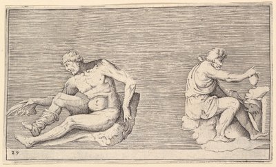 Człowiek ze skrzydłem, Człowiek z wazą i psem, wydana 1599-1622. autorstwa Unbekannt