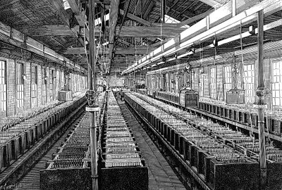 Produkcja akumulatorów elektrycznych, USA, 1887 r. autorstwa Unbekannt
