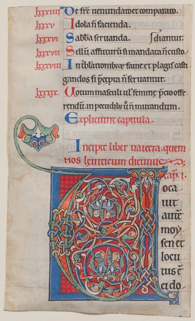 Iluminacja rękopisu z inicjałem V, z Biblii, ca. 1175-95. autorstwa Unbekannt