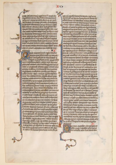 Rękopis Liść z Biblii, ca. 1280-1300. autorstwa Unbekannt