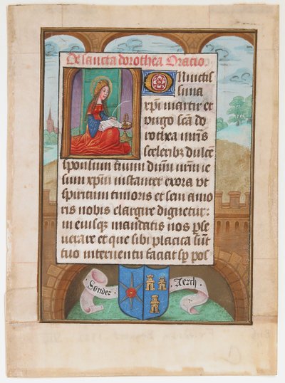 Rękopis ze św. Dorotą, z Księgi Godzin, ca. 1500. autorstwa Unbekannt