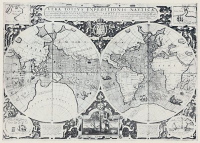 Mapa przedstawiająca rejs okrężny Drakesa 1577-1580, 1923. autorstwa Unbekannt