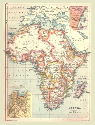 Mapa Afryki, 1902. autorstwa Unbekannt