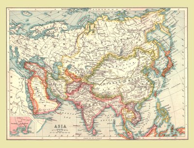 Mapa Azji, 1902. autorstwa Unbekannt