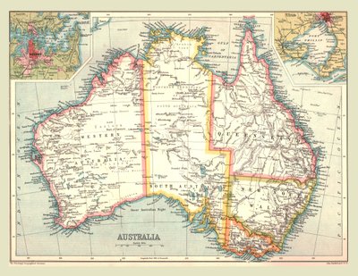 Mapa Australii, 1902. autorstwa Unbekannt