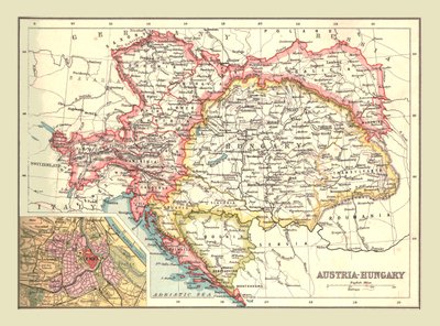 Mapa Austro-Węgier, 1902. autorstwa Unbekannt