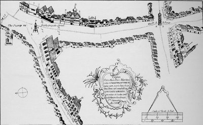 Mapa Bishopsgate, City of London, c1599 1904 autorstwa Unbekannt