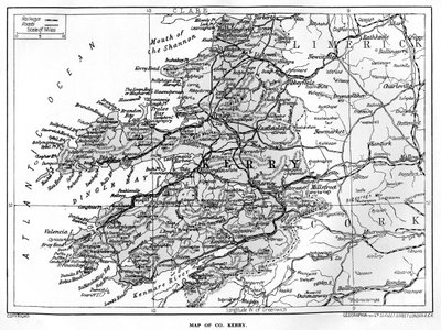 Mapa hrabstwa Kerry, Irlandia, 1924-1926 autorstwa Unbekannt