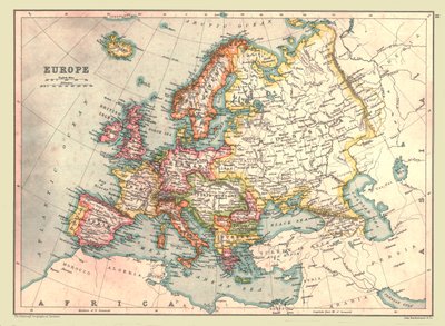 Mapa Europy, 1902. autorstwa Unbekannt